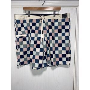 Vans Shorts Swim Trunks Skater Med Men's 40 Pocket Checkerboard Off The‎ Wall